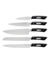 Scanpan: Bloc en bois noir / inox avec vitre & 5 couteaux manche noir