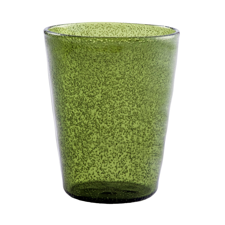 Memento: Geblazen glazen waterbeker 30cl Olive