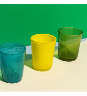 Memento: Gobelet à eau en verre soufflé 30cl Olive