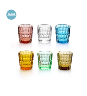 Guzzini: Set van 6 Vanity-tumblers in gekleurd glas