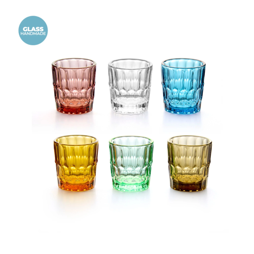 Guzzini: Set de 6 gobelets Vanity en verre coloré