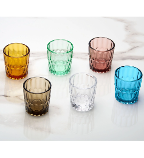 Guzzini: Set de 6 gobelets Vanity en verre coloré