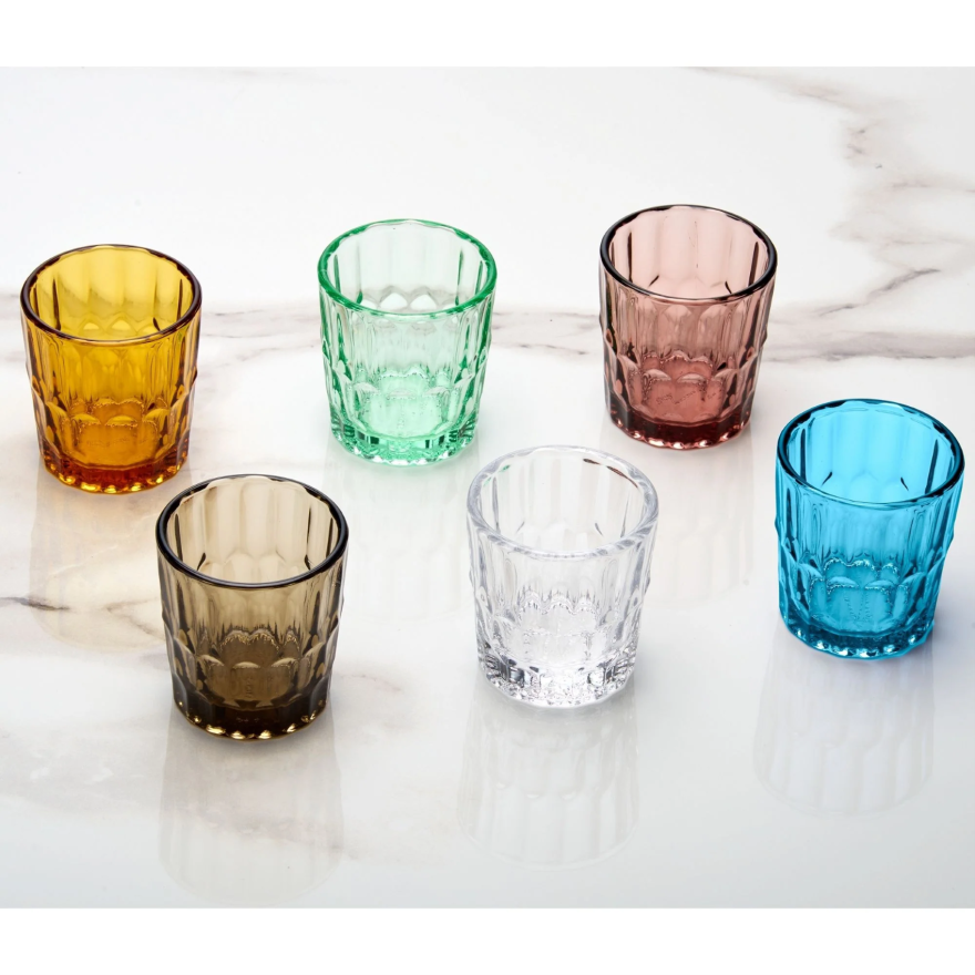 Guzzini: Set de 6 gobelets Vanity en verre coloré