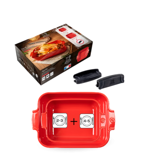 Peugeot: Appolia Duo de Plats four en céramique rouge 25 & 32 cm