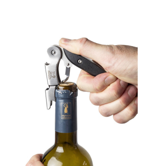 Peugeot: Sommelier dubbele hefboom kurkentrekker, zwart ABS 13 cm