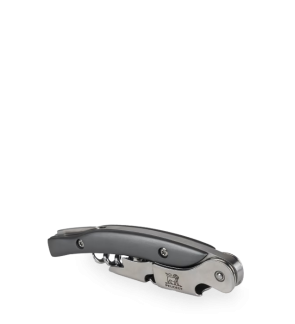 Peugeot:  Sommelier kurkentrekker met dubbele hendel, carbon aluminium, 13 cm