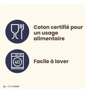 Slowroom: Sac à pain coton 3 en 1 ligné bleu