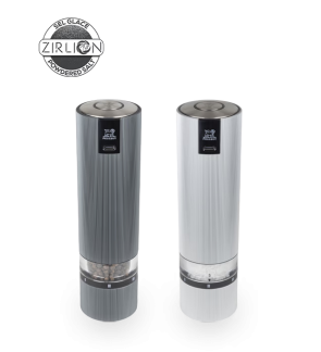 Peugeot: Line Sense Coffret duo moulins à poivre et à sel électrique rechargeable carbone et aluminium, 20 cm