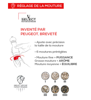 Peugeot: Line Sense Moulin à poivre électrique rechargeable U'select carbone 20 cm