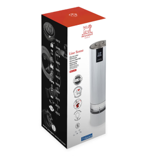 Peugeot: Line Sense oplaadbare elektrische zoutmolen, aluminium, 20 cm