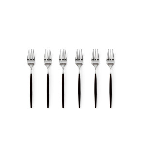 Sambonet Rosenthal: SIRO noir set de 6 fourchettes à gateau