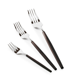 Sambonet Rosenthal: SIRO noir set de 6 fourchettes à gateau