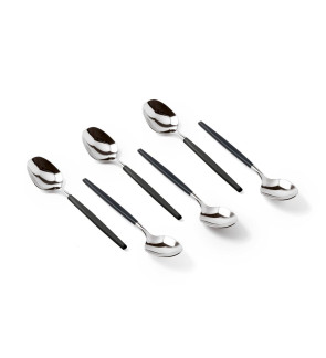 Sambonet Rosenthal:  Zwarte SIRO set van 6 espressolepels