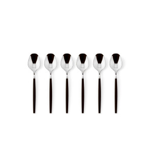 Sambonet Rosenthal:  Zwarte SIRO set van 6 espressolepels