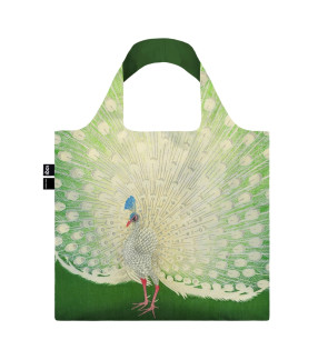 Loqi: Boodschappentas versierd met Ohara Koson "Peacock"