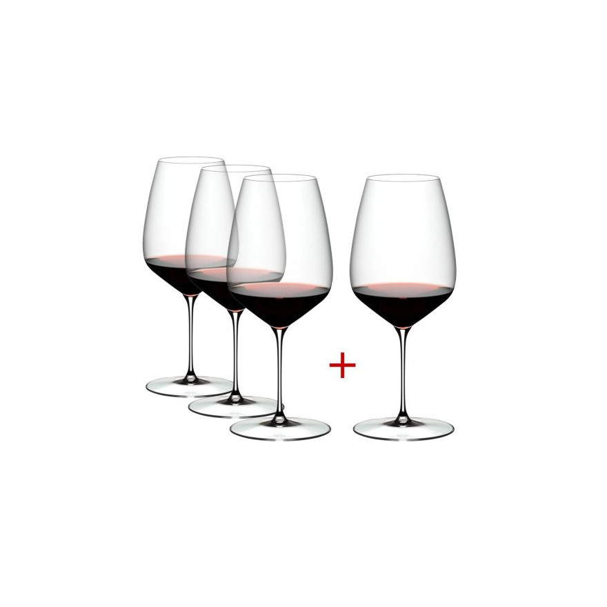 Riedel: Veloce Cabernet-Merlot wijnglazenset 3+1 gratis