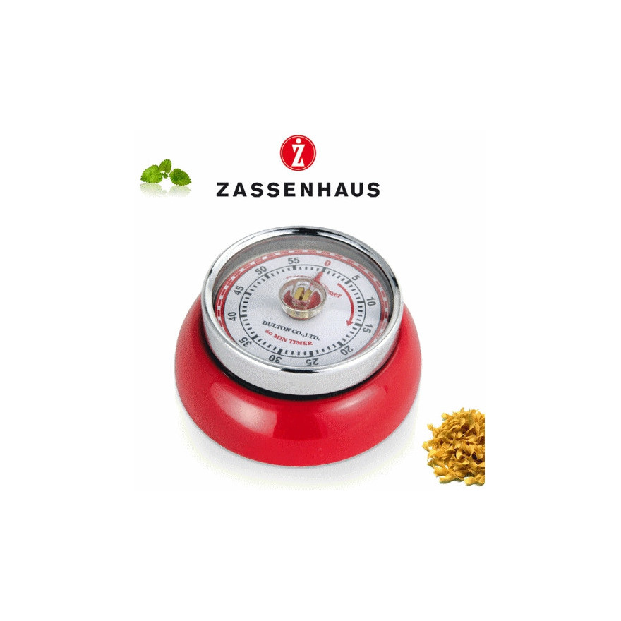 Zassenhaus: Retro Minuterie mécanique aimantée rouge
