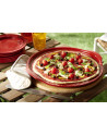 Emile Henry: Pierre à pizza rainurée rouge 36 cm