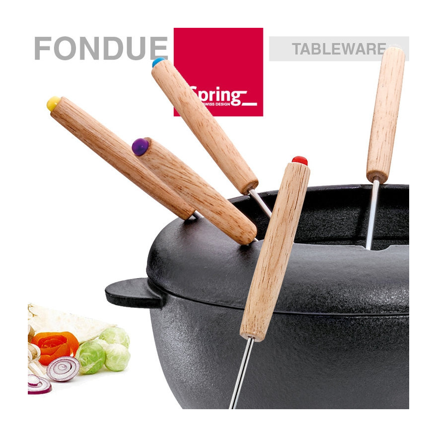 Spring Swiss Design Spring Swiss Design: Saas Fe Noir Set à fondue à fromage/viande
