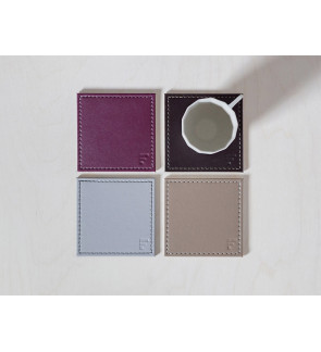 FreeForm: Set de 4 sous-verres Gris & Blanc