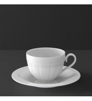 Villeroy & Boch: White Pearl Tasse à café avec soucoupe 2 pièces