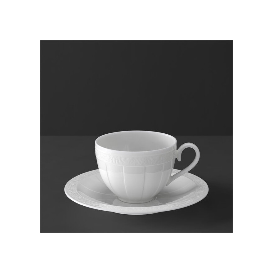 Villeroy & Boch: White Pearl Tasse à café/thé avec soucoupe 2 pièces