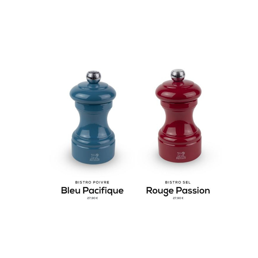 Peugeot: Bistrorama Duo Bleu-Rouge  Moulins à poivre et à sel 10 cm