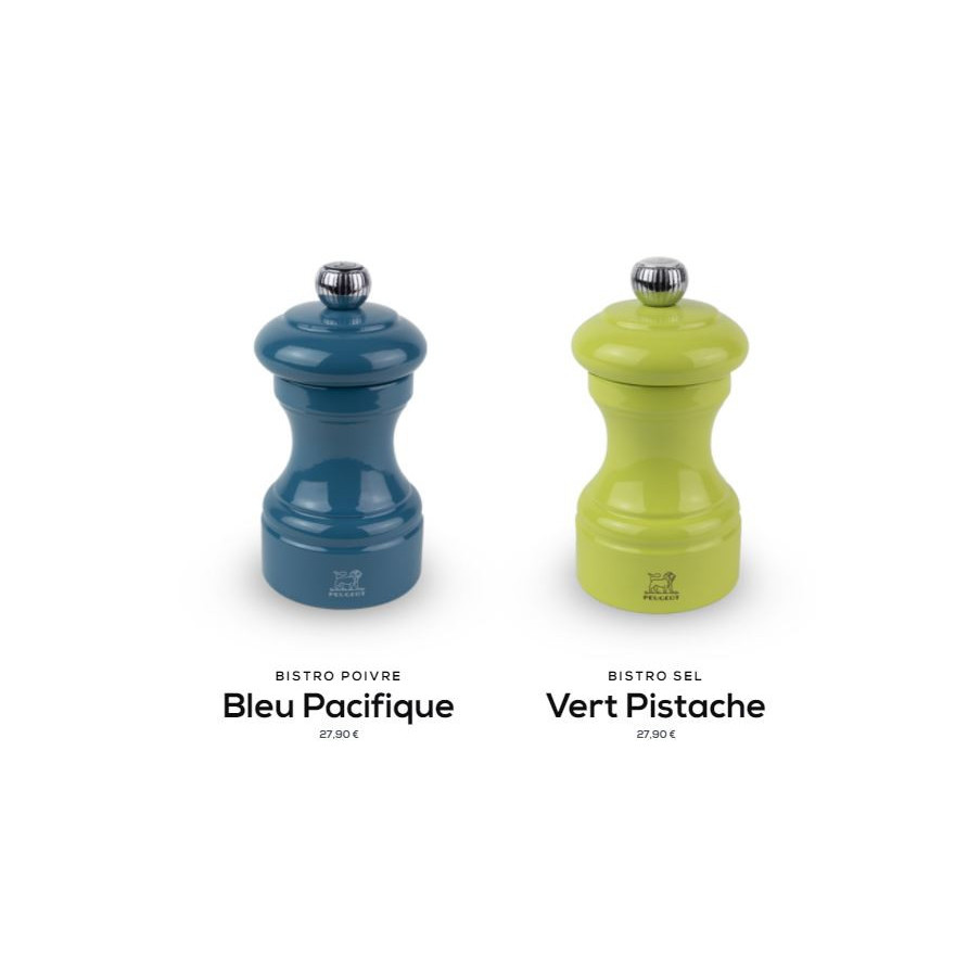 Peugeot: Bistrorama Duo Bleu-Vert Moulins à poivre et à sel 10 cm