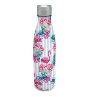 Nerthus : bouteille isotherme 500ml Flamant rose