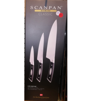 Scanpan: Set 3 couteaux chef classic