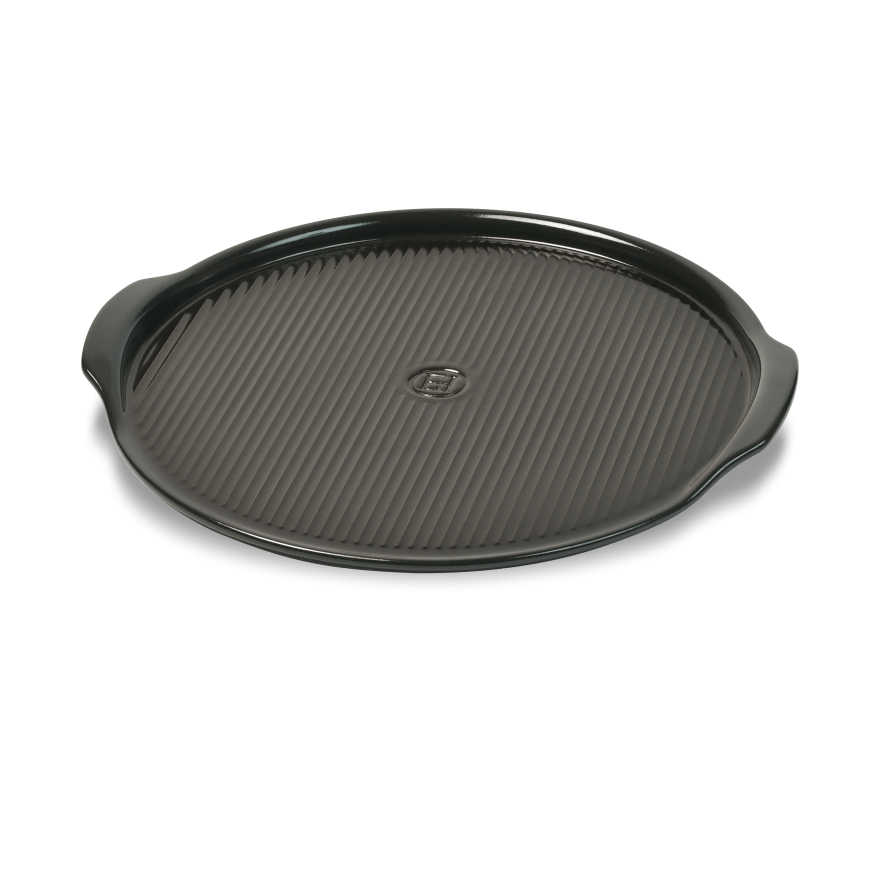 Emile Henry: Pierre à pizza rainurée fusain 36 cm Emile Henry: Pierre à pizza rainurée fusain 36 cm