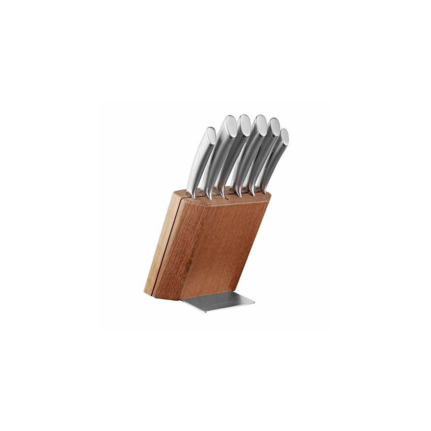 Scanpan: Bloc en bois & inox avec 6 couteaux inox