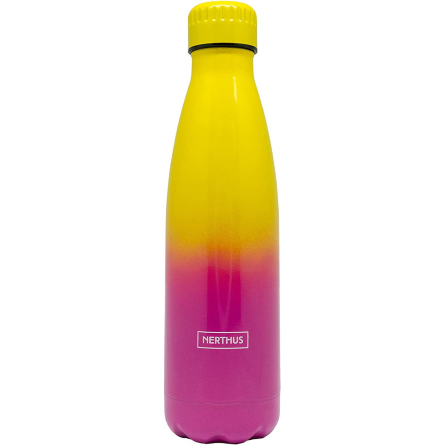 Nerthus : bouteille isotherme 500ml Bicolore jaune-fushia