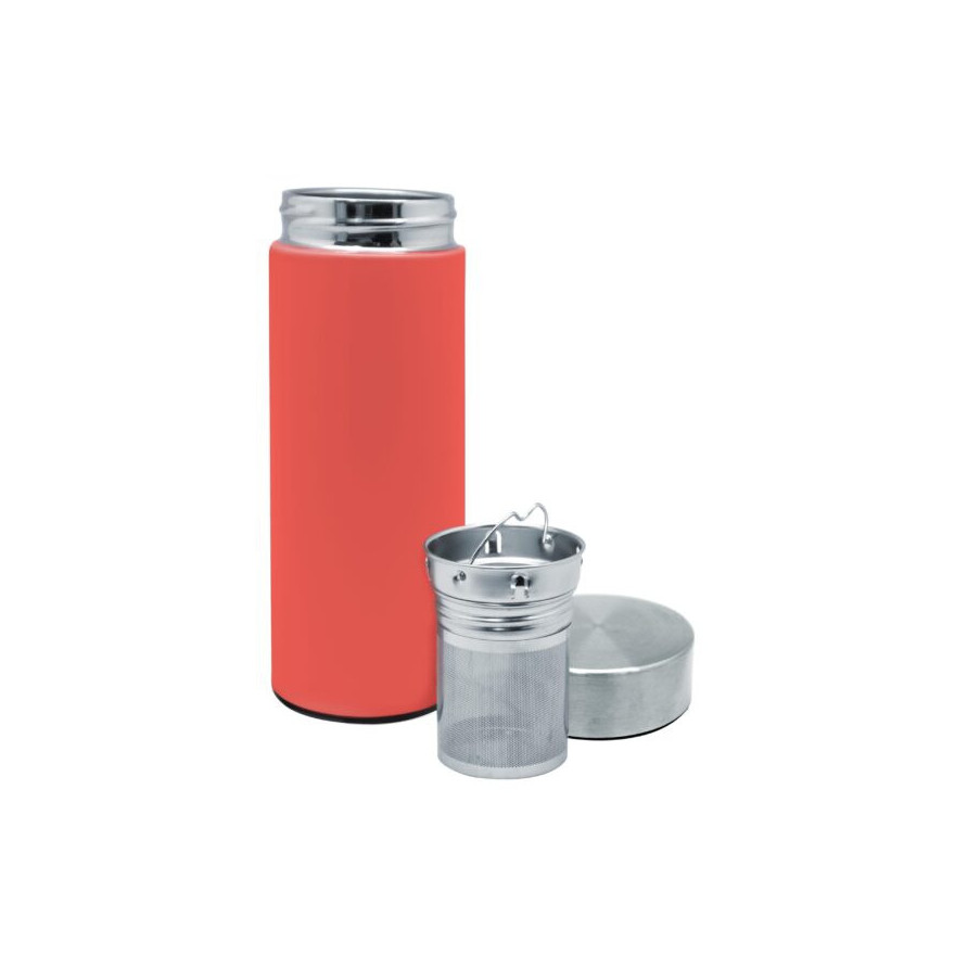 Nerthus : Théière rouge en inox double paroi avec infuseur 300ml