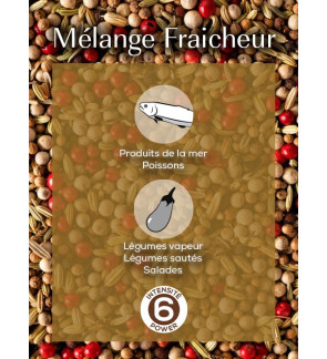 Peugeot: Mélange de poivres pour poissons MIX FRAICHEUR, 60g - 3 sachets fraicheur de 20g.