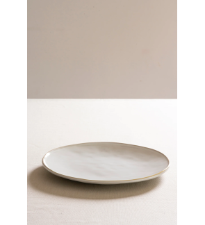 Dutch Rose: Organic Assiette plate 26,5 cm blanc