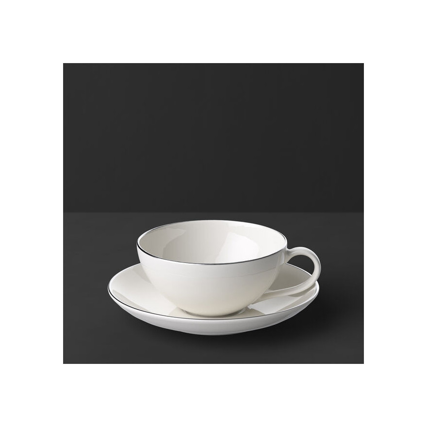 Villeroy & Boch: Anmut Platinum (NO.1) theekop met schotel 2 stuks