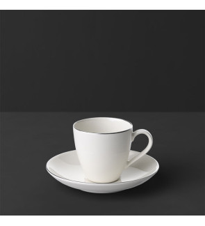 Villeroy & Boch: Anmut Platinum (NO.1) mokakop met schoetel 2 stucks