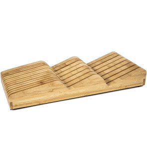 Robert Welch: Signature Porte-couteaux en bois de bambou & 3 couteaux