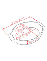Peugeot: Appolia Plat four céramique ovale rouge 31 cm