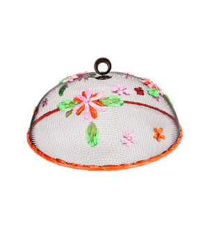 Cosy & Trendy: Cloche alimentaire rouge deco fleurs 35 cm