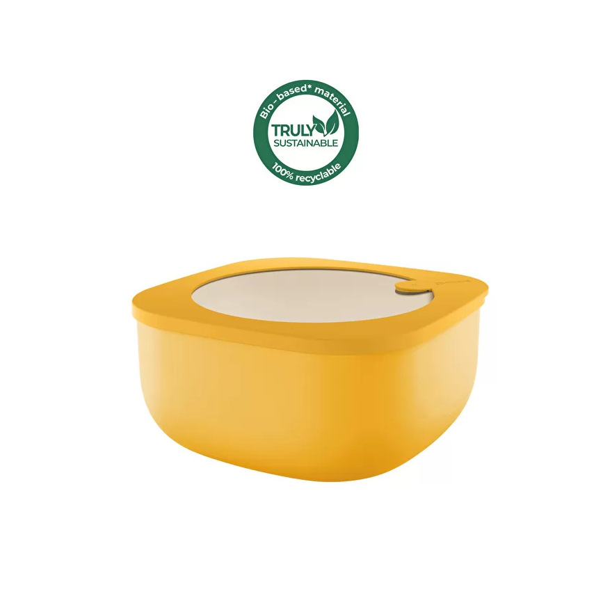 Guzzini: Boite hermétique jaune avec couvercle 16 cm Guzzini: Boite hermétique jaune avec couvercle 16 cm