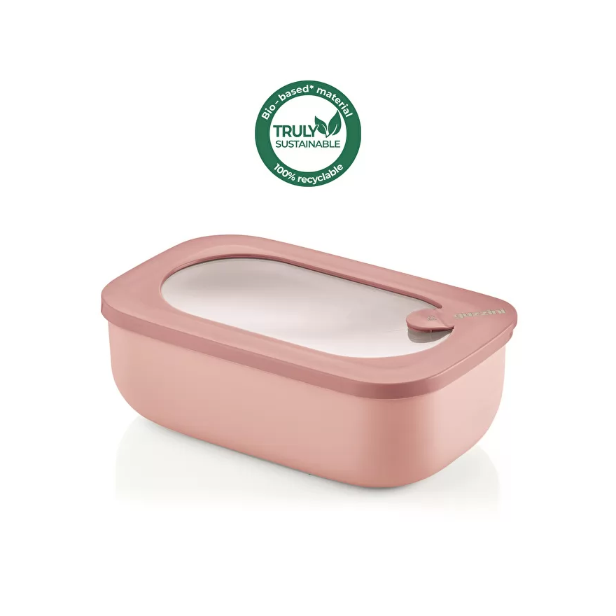 Guzzini: Boite hermétique rectangle rose avec couvercle 20 cm Guzzini: Boite hermétique rectangle rose avec couvercle 20 cm