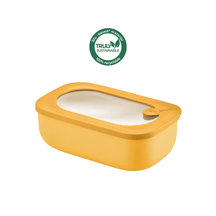 Guzzini: Boite hermétique rectangle jaune avec couvercle 20 cm Guzzini: Boite hermétique rectangle jaune avec couvercle 20 cm