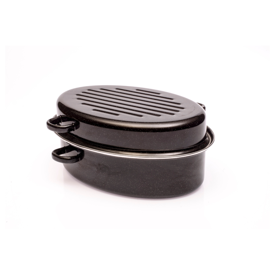 Baumalu: Cocotte ovale Roaster noire 38 cm