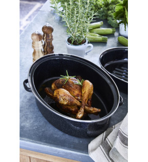 Baumalu: Cocotte ovale Roaster noire 38 cm