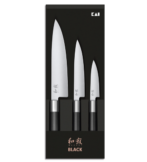 KAI: Set de 3 couteaux Wasabi Black