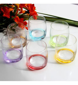 Bruno Evrard: Corfou set van 6 glazen met gekleurde achtergrond multi 29 cl.