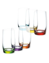 Bruno Evrard: Corfou set van 6 glazen met gekleurde achtergrond multi 38 cl