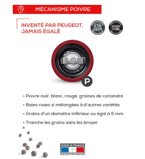 Peugeot:  Parisrama U'select handmatige pepermolen in muis grijs gelakt hout 18 cm